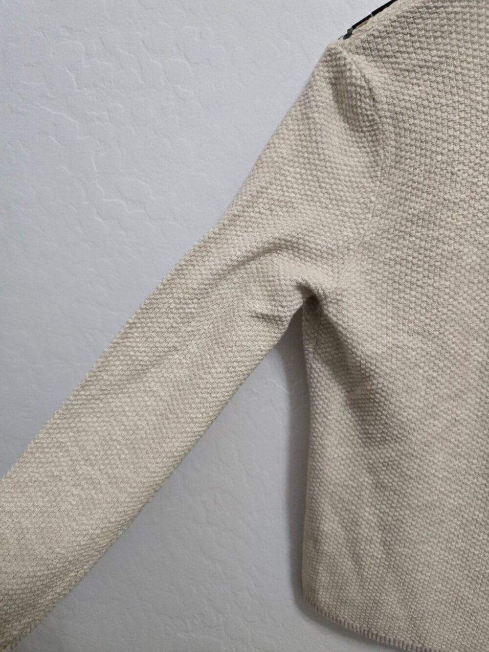 Chicos Size 0 Beige Beaded Embellished Cardigan Sweater Cotton Blend - Picture 13 of 13